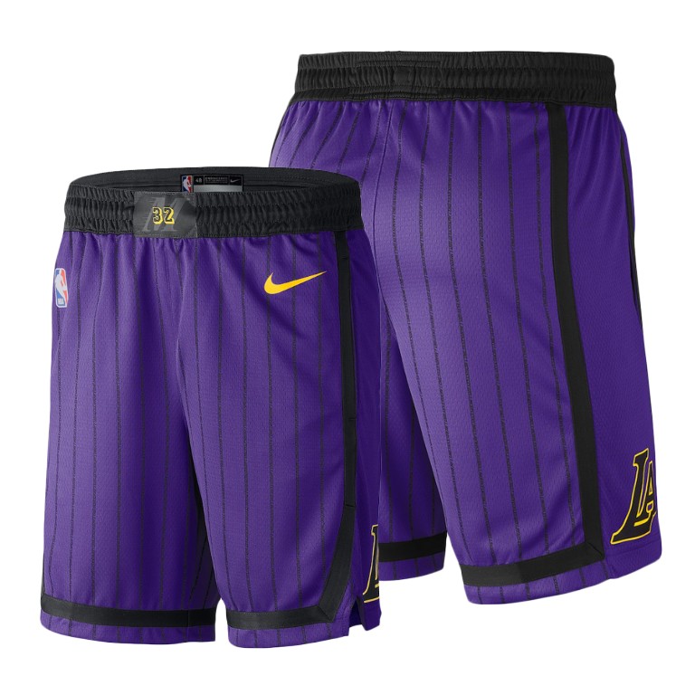 Men's Los Angeles Lakers NBA City Edition Purple Basketball Shorts GIH1383CS